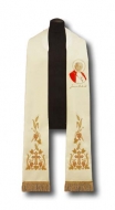 Kaplanstola mit gestickter Ikone, Papst J.P II